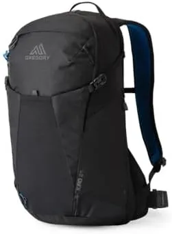 Gregory Kiro 24L Day Hiking Backpack, Cloud Control Hipbelt, Built-In Hydration Attachment and Sleeve (Reservoir Not Included), One Size Fits All, Alpine Black