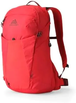 Gregory Kiro 24L Day Hiking Backpack, Cloud Control Hipbelt, Built-in Hydration Attachment and Sleeve (Reservoir Not Included), One Size Fits All, Lava Red