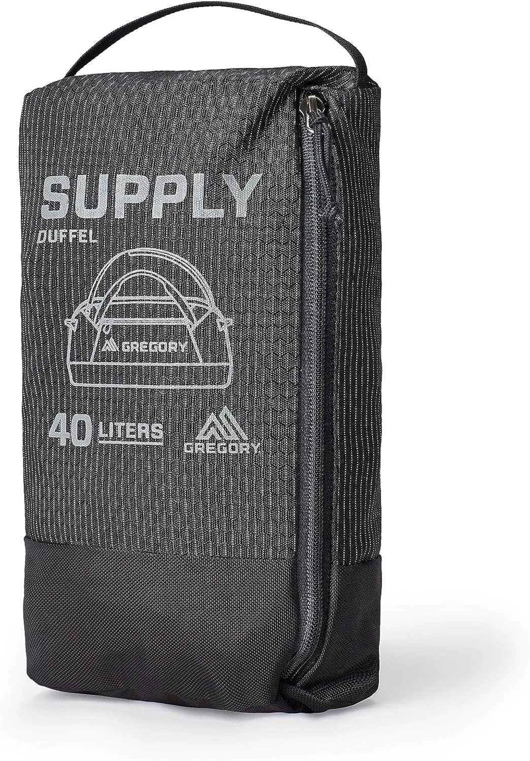Gregory Supply 40L Adventure Travel/Gear Organization Duffel Bag, Tuckable Backpack Straps, Packable, Water-Repellent, Obsidian Black