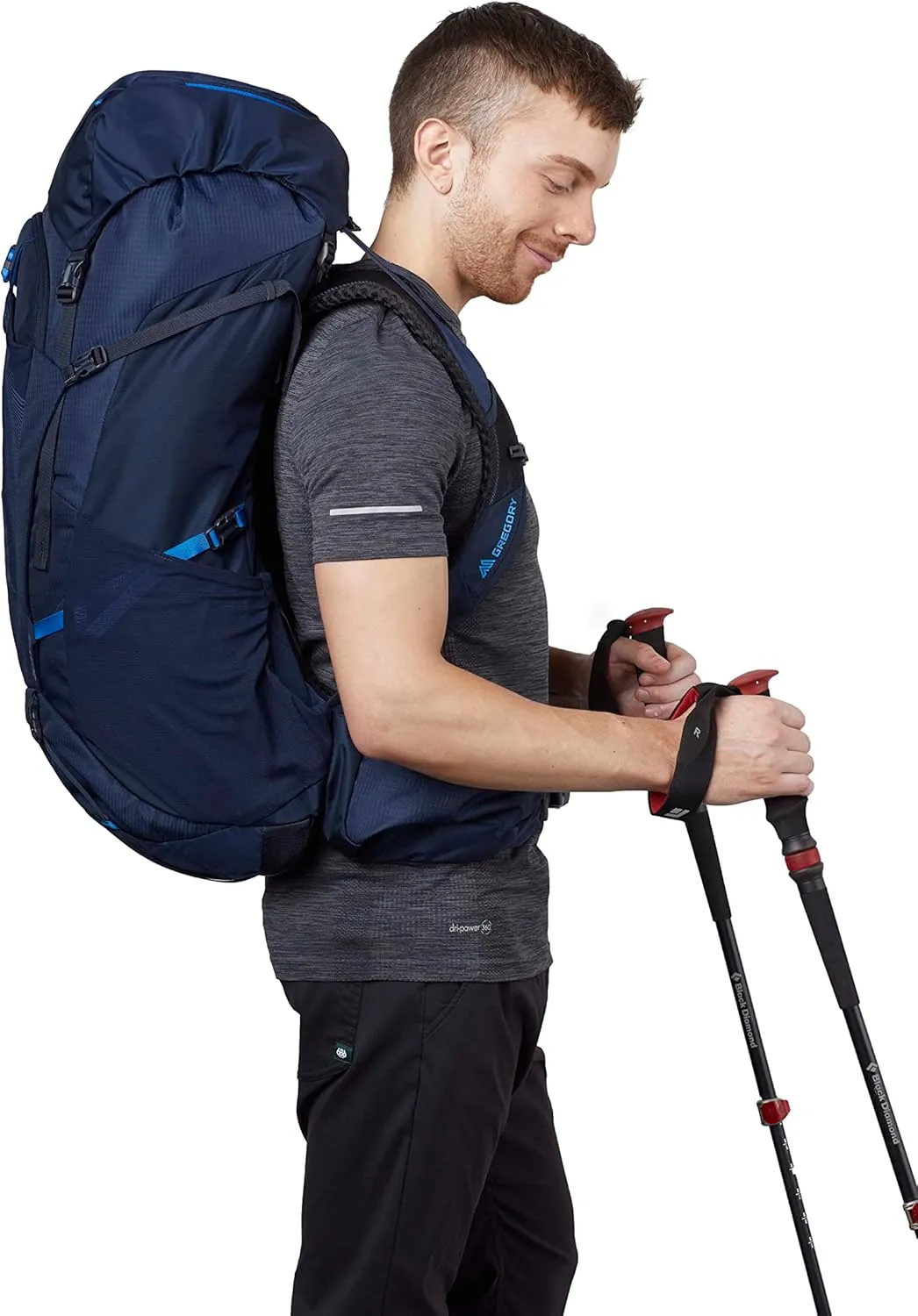 Gregory Zulu 65L Unisex Hiking/Backpacking Pack, Freefloat Hipbelt, Internal Hydration Sleeve For Water Bladder, (Reservoir Not Included), Medium/Large, Halo Blue