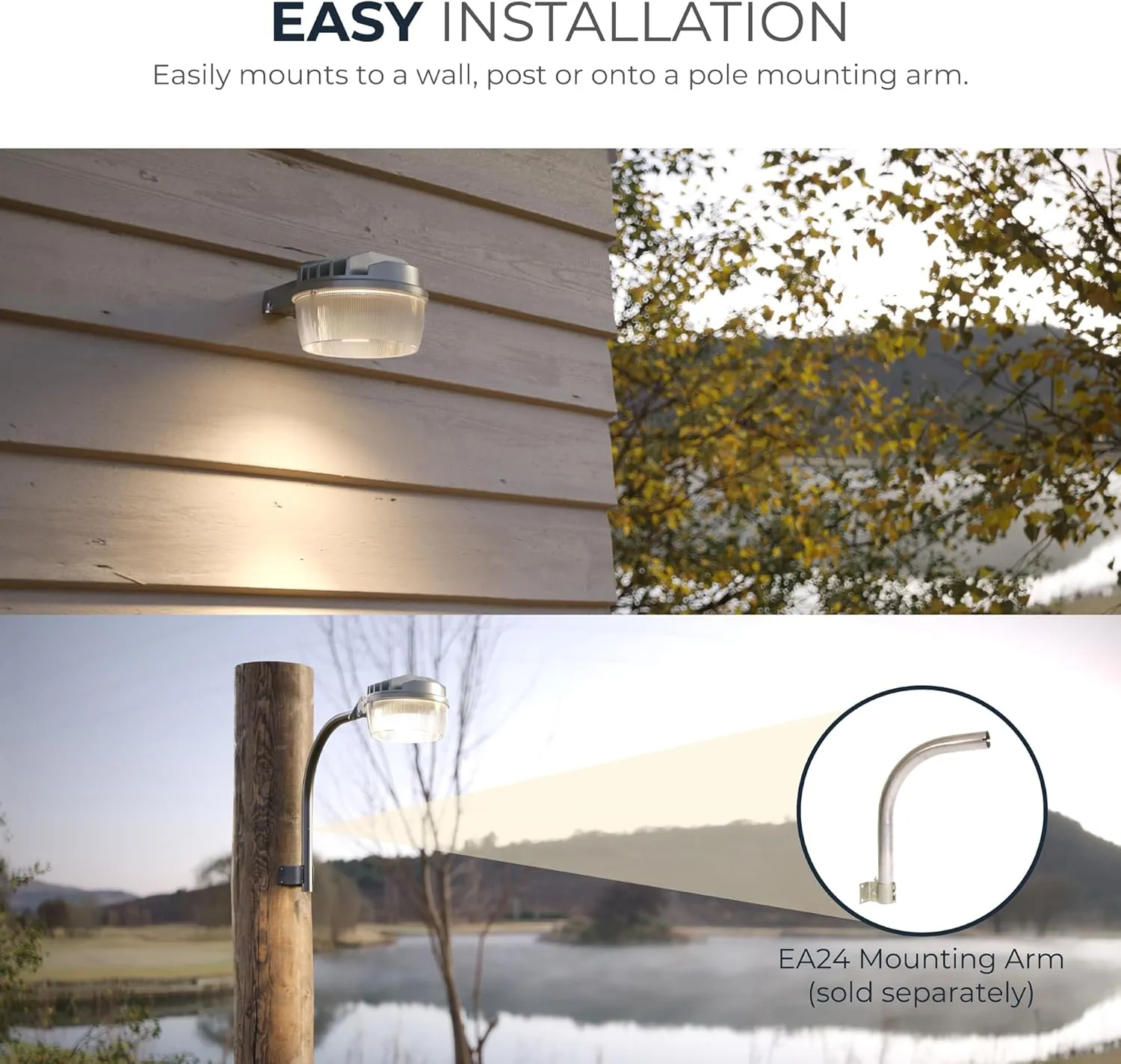 HALO ALB Outdoor Dusk-to-Dawn LED Security Area Light with 7000 Lumens, Wall or Pole Mount - Textured Gray