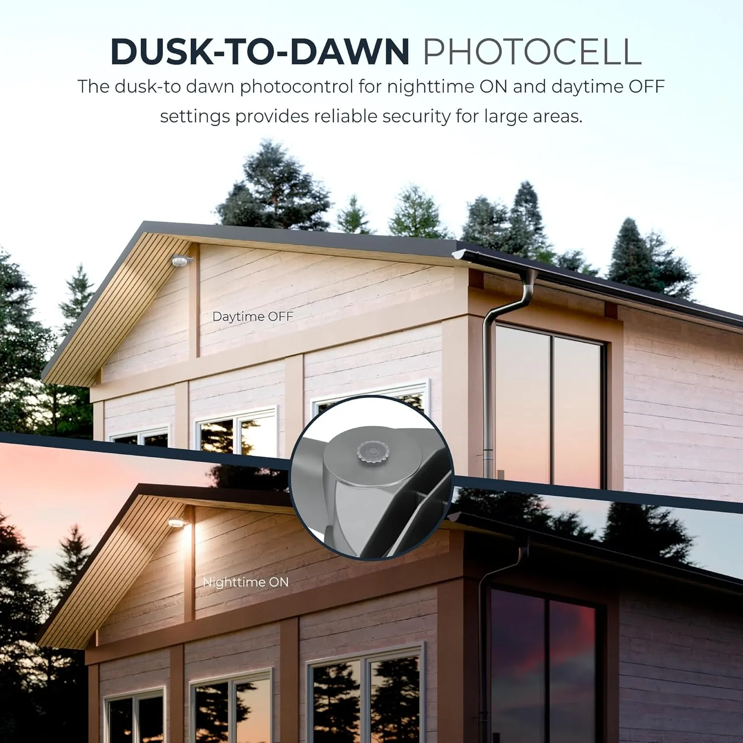 HALO ALB Outdoor Dusk-to-Dawn LED Security Area Light with 7000 Lumens, Wall or Pole Mount - Textured Gray