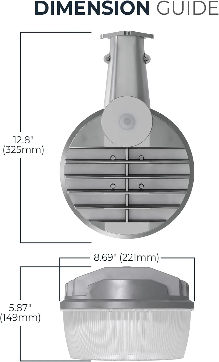 HALO ALB Outdoor Dusk-to-Dawn LED Security Area Light with 7000 Lumens, Wall or Pole Mount - Textured Gray