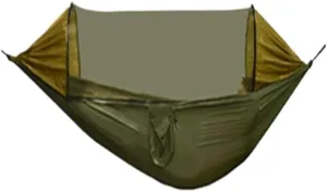 Hammock New Sunshade Quick-Open Pole Hammock Sheet Double Outdoor Camping Anti-Rollover Anti-Mosquito Hammock Hammocks for Outside(Green)