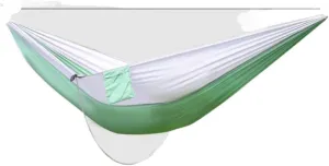 Hammocks Anti-Rollover Pole Hammock Outdoor Camping Single Double Enlarged Thickened Parachute Cloth Camping Hammock Camping Hammocks(Green,A)