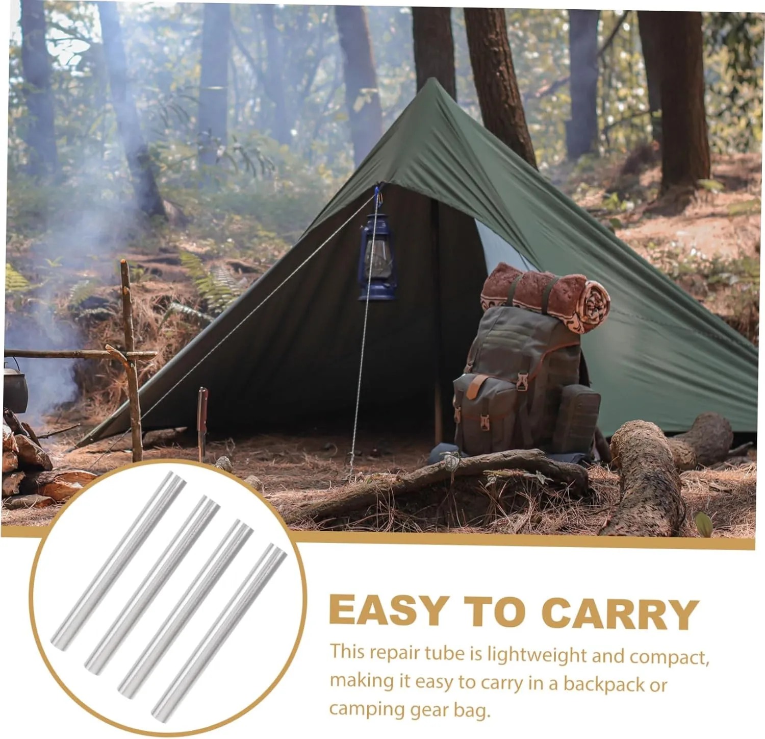 Happyyami 8 Pcs Tent Pole Repair Pipe Tent Connecting Tube Tent Connector Tube Tent Pole Connector Tent Pole