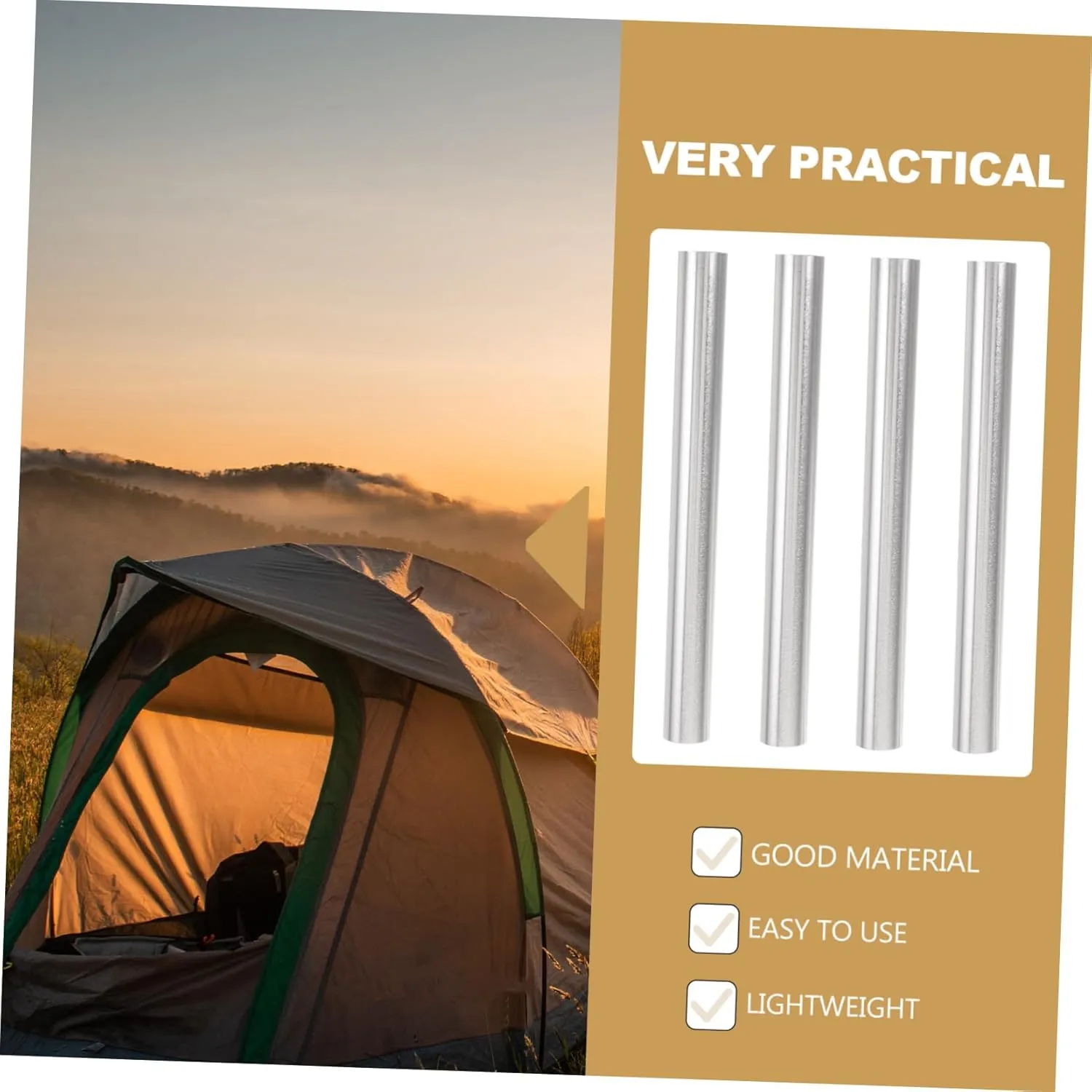 Happyyami 8 Pcs Tent Pole Repair Pipe Tent Connecting Tube Tent Connector Tube Tent Pole Connector Tent Pole