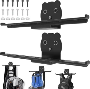Heavy Duty Backpack Style Equipment Storage Rack，（2PCS）Backpack Holder Wall Mount For Leaf Blower,Backpack Sprayer, Hand Held Blower,Backpack Weed Sprayer,Chainsaw, Gas Power Blower，Weighted Vest ﻿