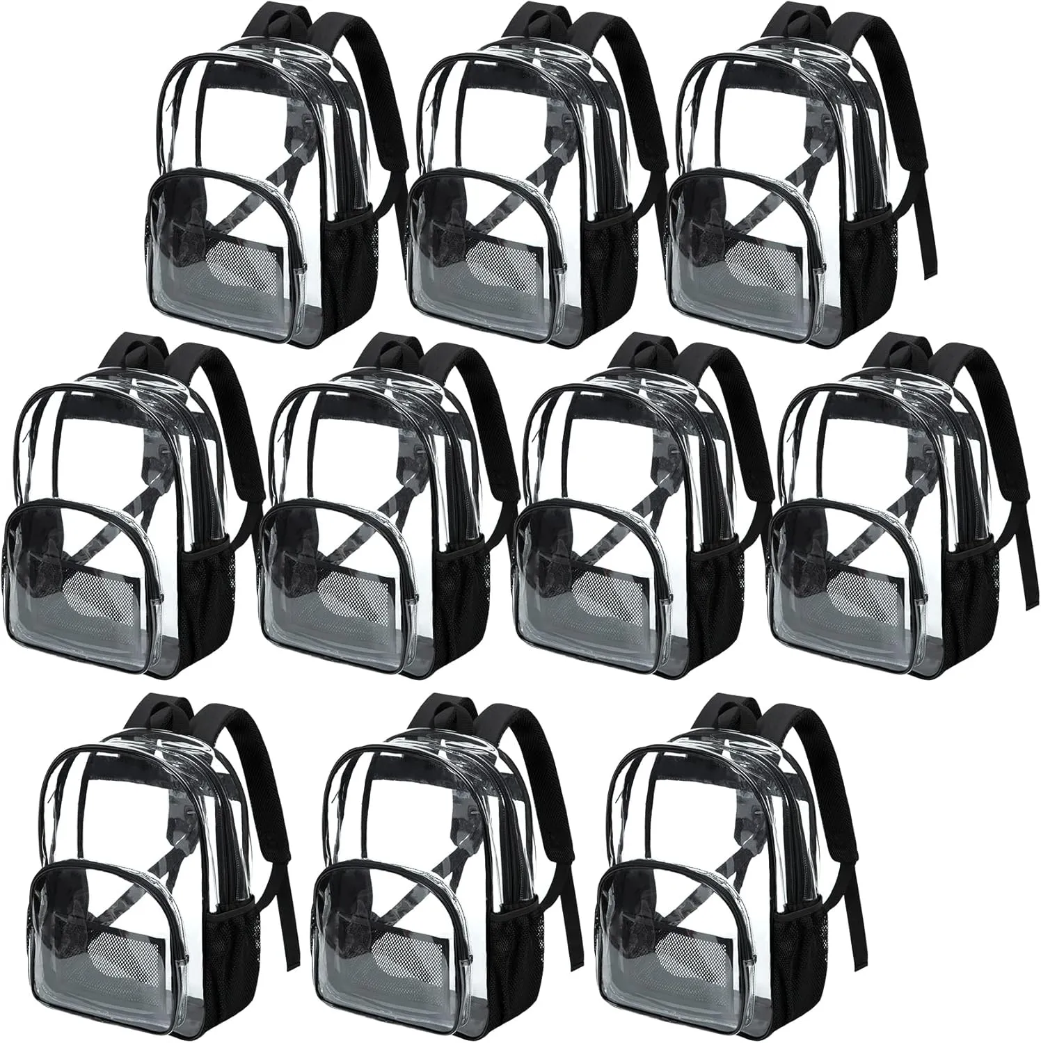Heavy-Duty Clear Backpack for School - Durable See-Through Bookbag dark purple