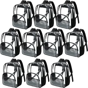Heavy-Duty Clear Backpack for School - Durable See-Through Bookbag dark purple
