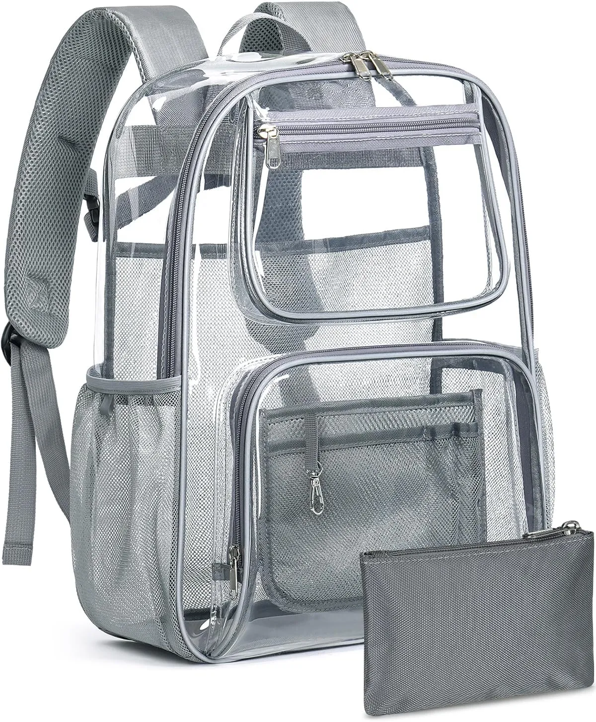 Heavy Duty Clear Backpack For Women Men Boys Girls, Large Clear Bookbag For School, 17 Inch See Through Backpack