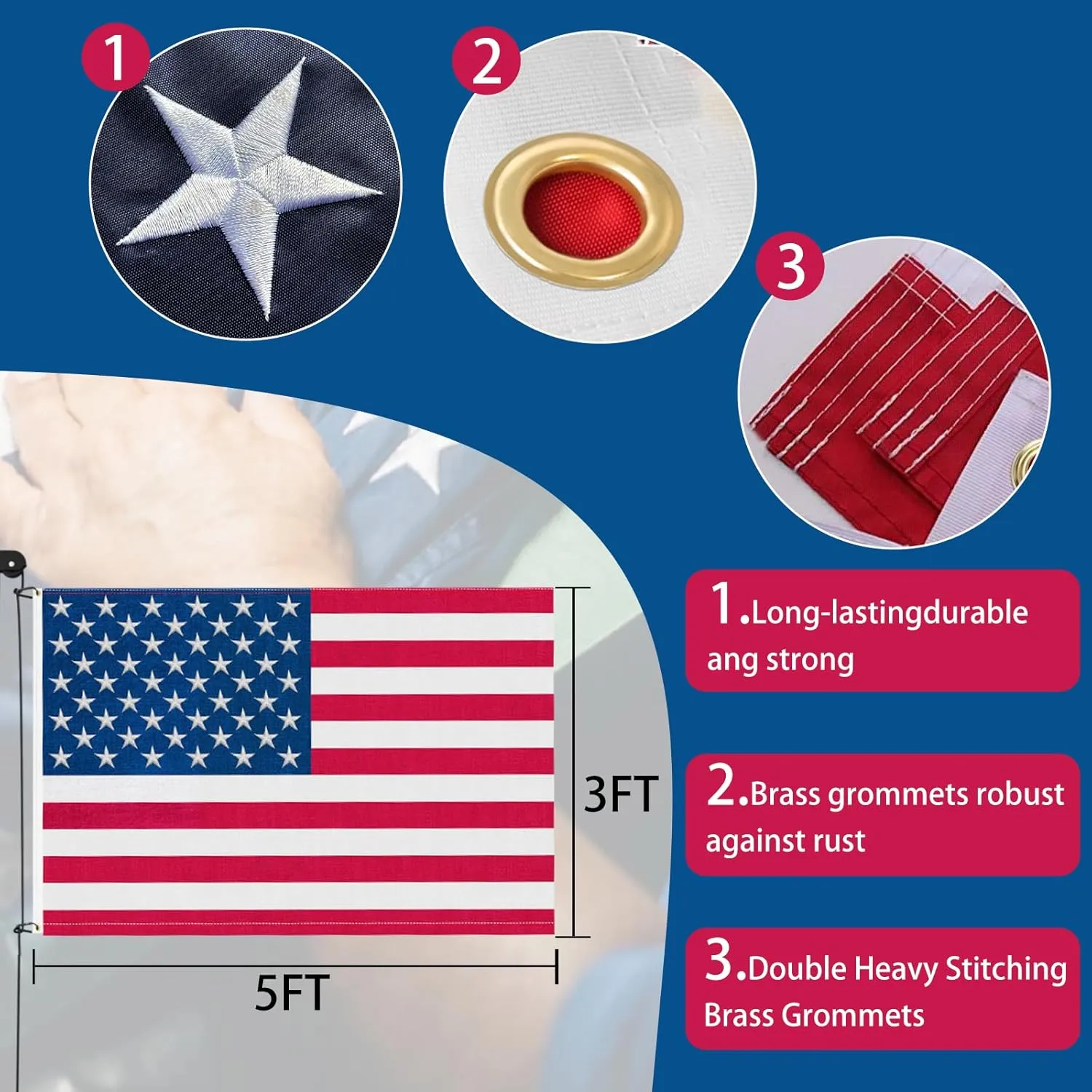 Heavy Duty Flag Pole, 25 FT 12 Gauge Extra Thick Aluminum Flagpole Kit for Outside House In Ground, 100MPH Wind Tested