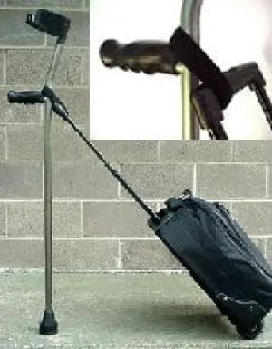 Heavy Duty Luggage Hitch for Cane or Crutch, Black