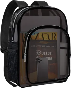 HEEYA Clear Backpack Heavy Duty Transparent Backpack for Security, Sports, Work, Travel, Stadium