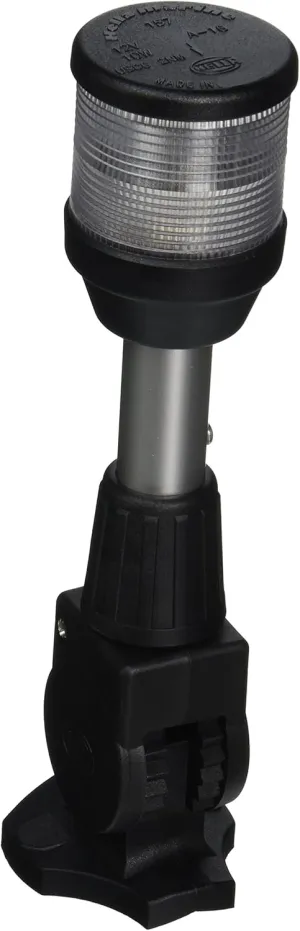 Hella 995002021 '2010 Series' White 12V DC 2 NM All-Round Anchor Light with 8" Black Fold Down Pole Mount Base