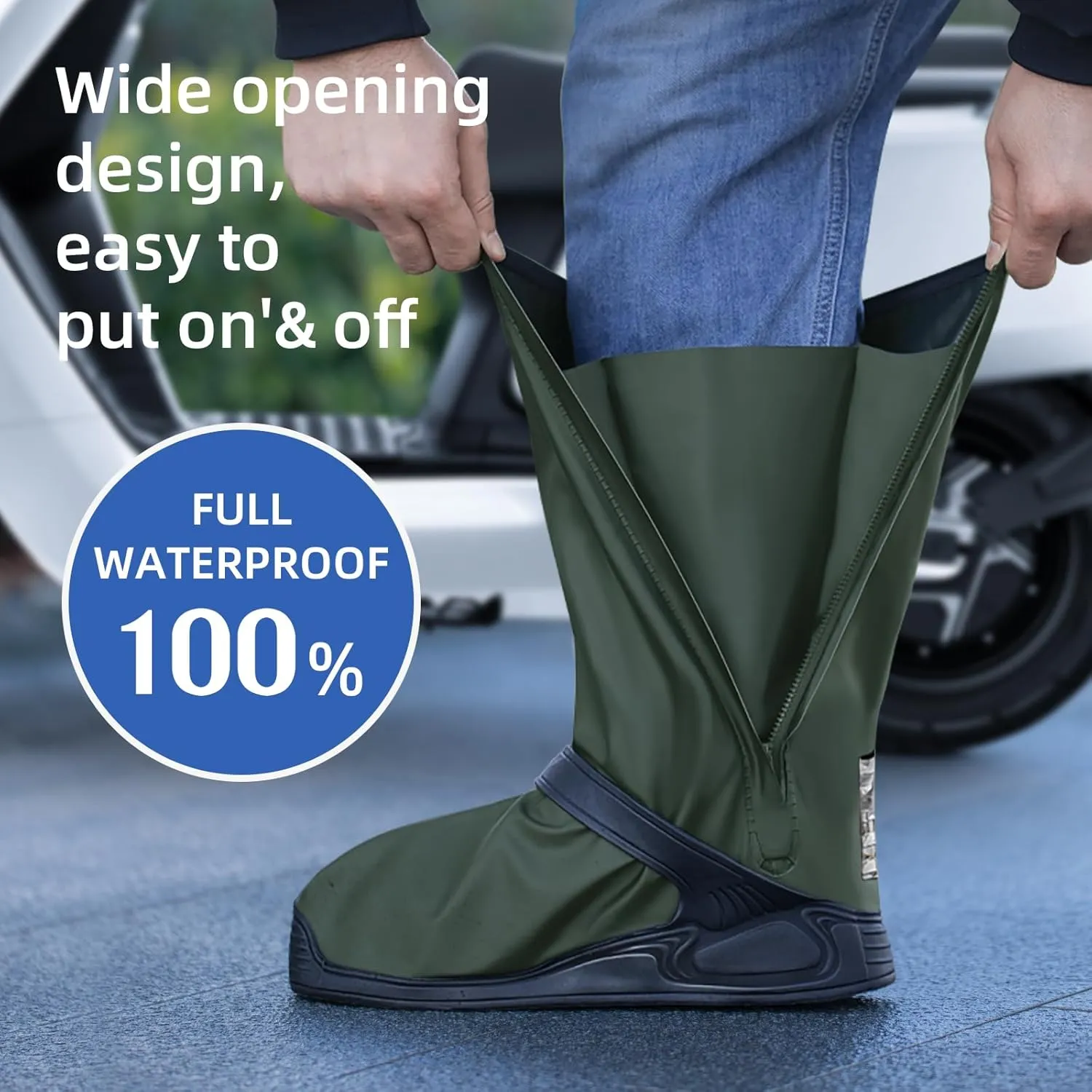 High Cylinder Rain Boots Waterproof Anti-Snow Shoe Covers Reusable Rain Boots Protective Gear for Men and Women Galoshes