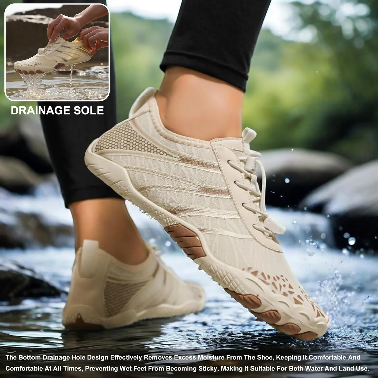 Hike Barefoot Shoes Womens Men,Unisex Barefoot Water Shoes Breathable, Anti-Slip Hiking Footwear for Athletic Wide Toe Shoe Footwear for Hiking, Walking, Running, Yoga, and Water Sports