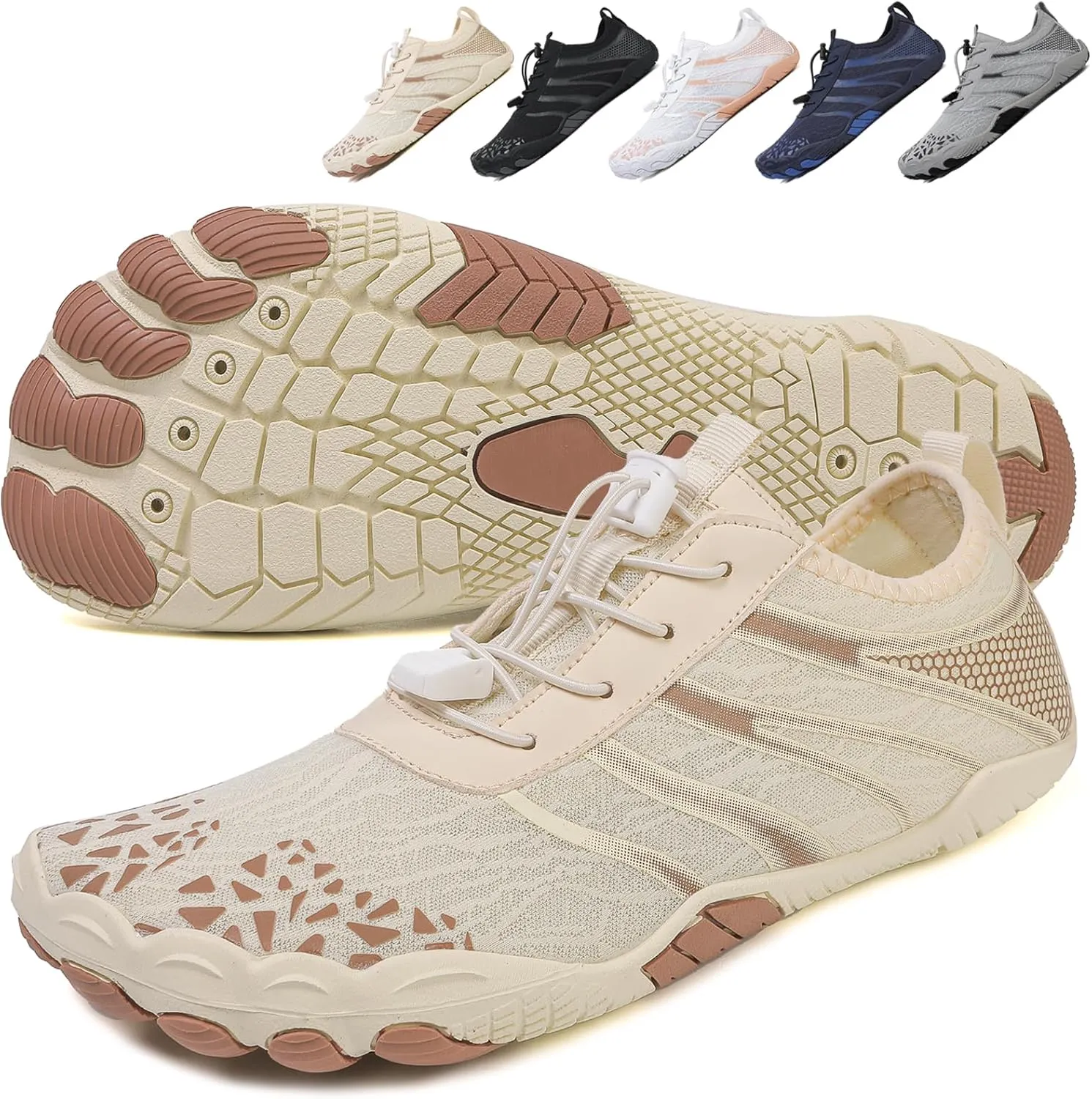 Hike Barefoot Shoes Womens Men,Unisex Barefoot Water Shoes Breathable, Anti-Slip Hiking Footwear for Athletic Wide Toe Shoe Footwear for Hiking, Walking, Running, Yoga, and Water Sports