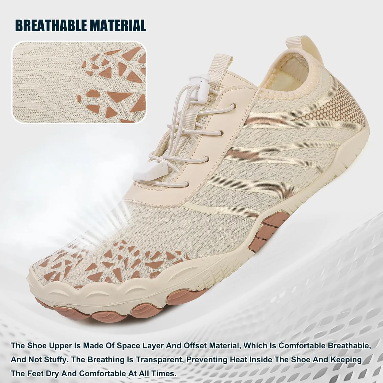 Hike Barefoot Shoes Womens Men,Unisex Barefoot Water Shoes Breathable, Anti-Slip Hiking Footwear for Athletic Wide Toe Shoe Footwear for Hiking, Walking, Running, Yoga, and Water Sports
