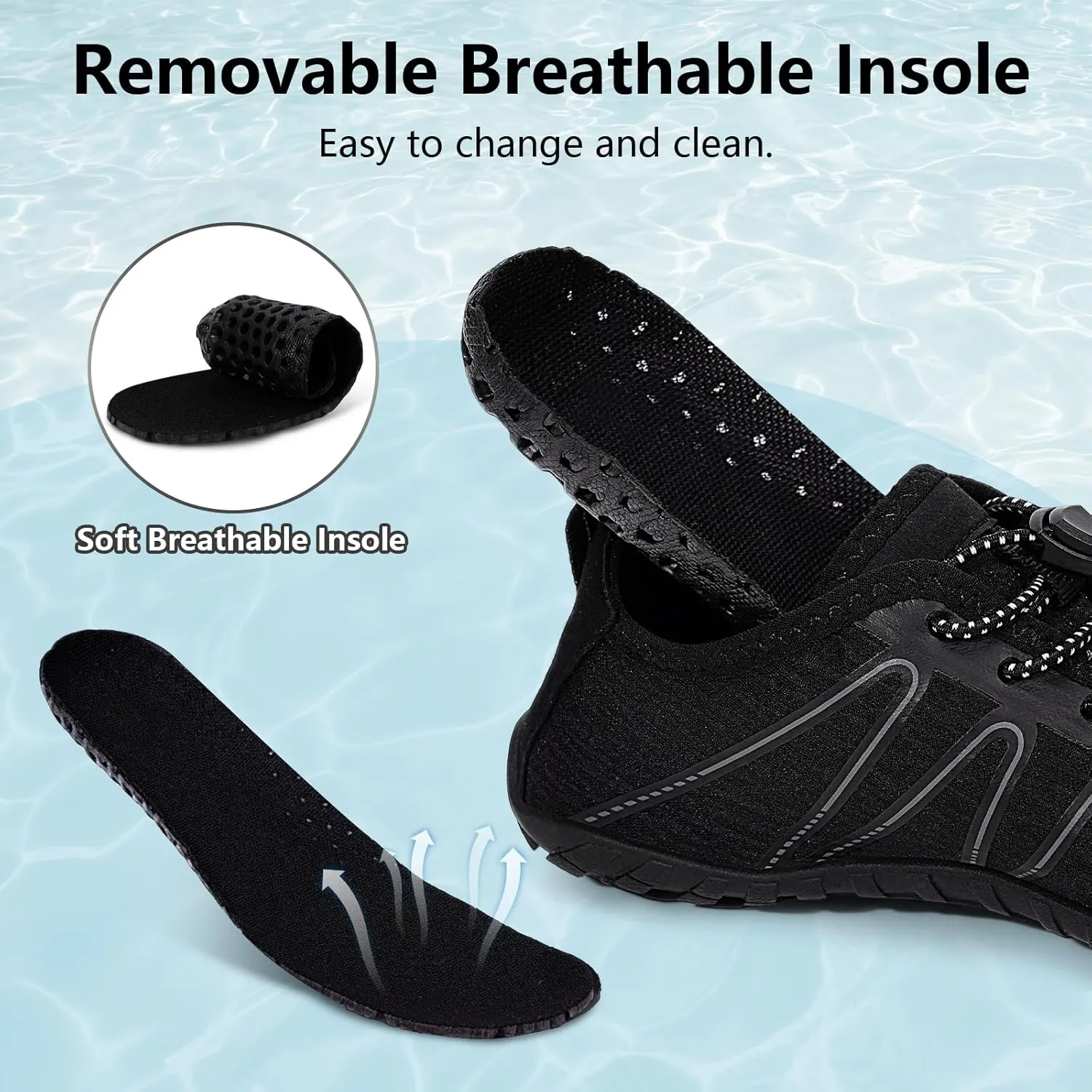 Hike Barefoot Water Shoes for Women Men Footwear, Quick Dry Wide Toe Box Pro Beach Swim Athletic Sports Shoes, Non-Slip Lightweight Aqua Shoe for Pool Hiking Walking Kayaking Diving Surfing