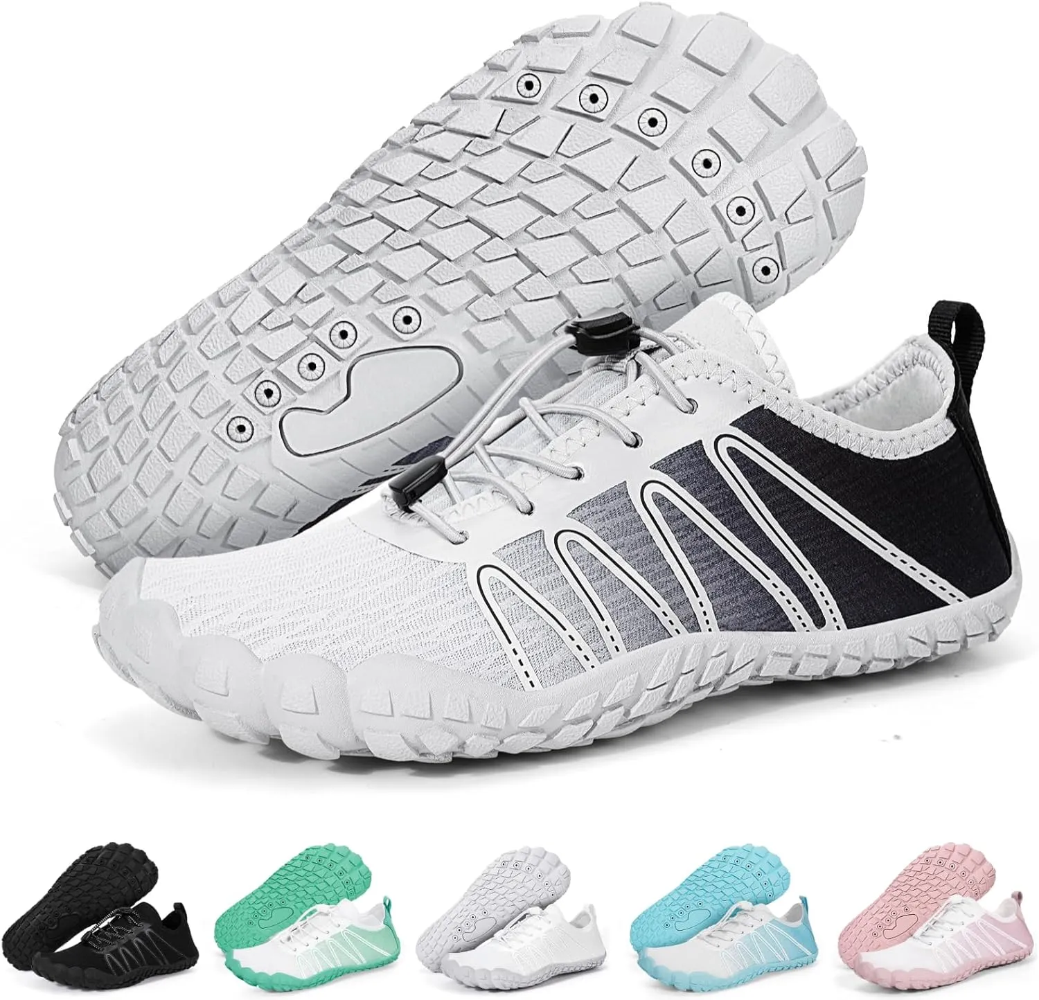Hike Barefoot Water Shoes for Women Men Footwear, Quick Dry Wide Toe Box Pro Beach Swim Athletic Sports Shoes, Non-Slip Lightweight Aqua Shoe for Pool Hiking Walking Kayaking Diving Surfing