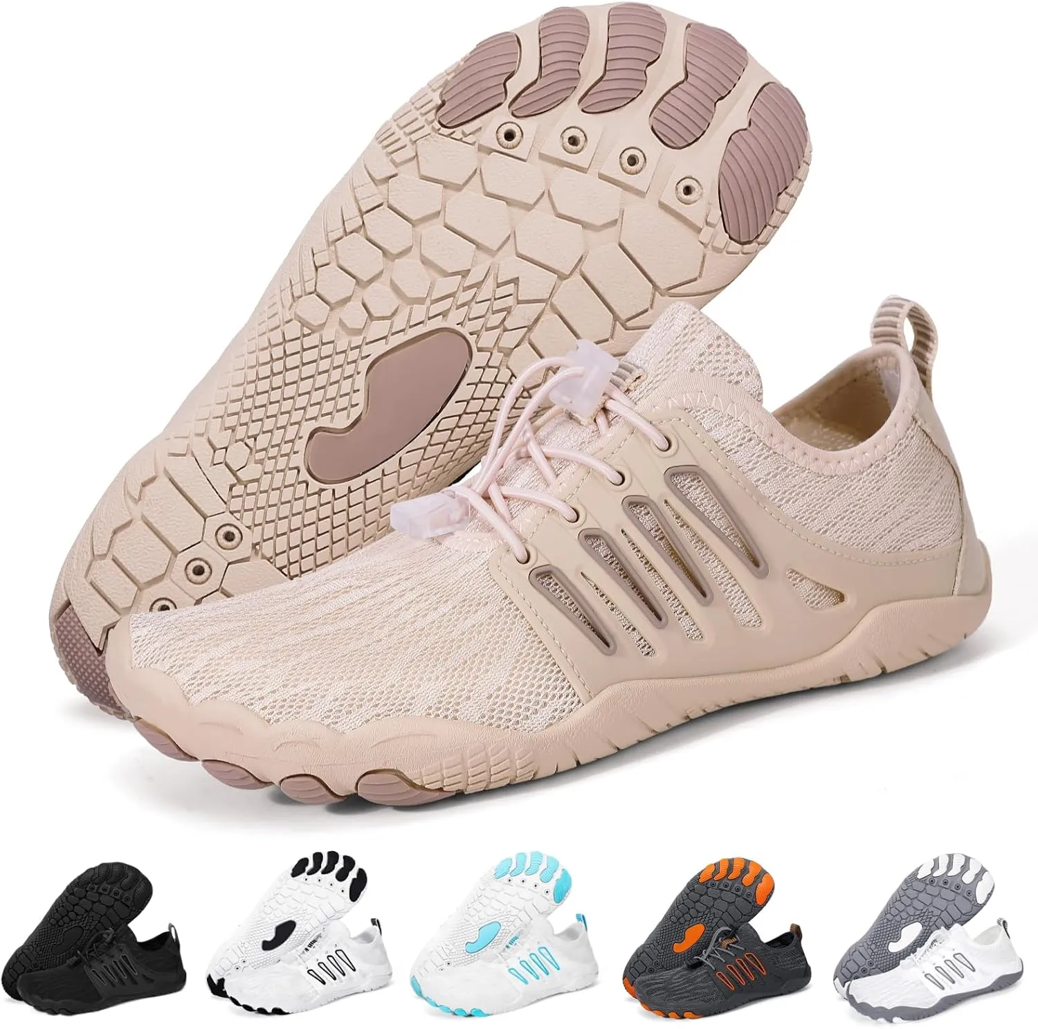 Hike Barefoot Water Shoes for Women Men Footwear, Quick Dry Wide Toe Box Pro Beach Swim Athletic Sports Shoes, Non-Slip Lightweight Aqua Shoe for Pool Hiking Walking Kayaking Diving Surfing