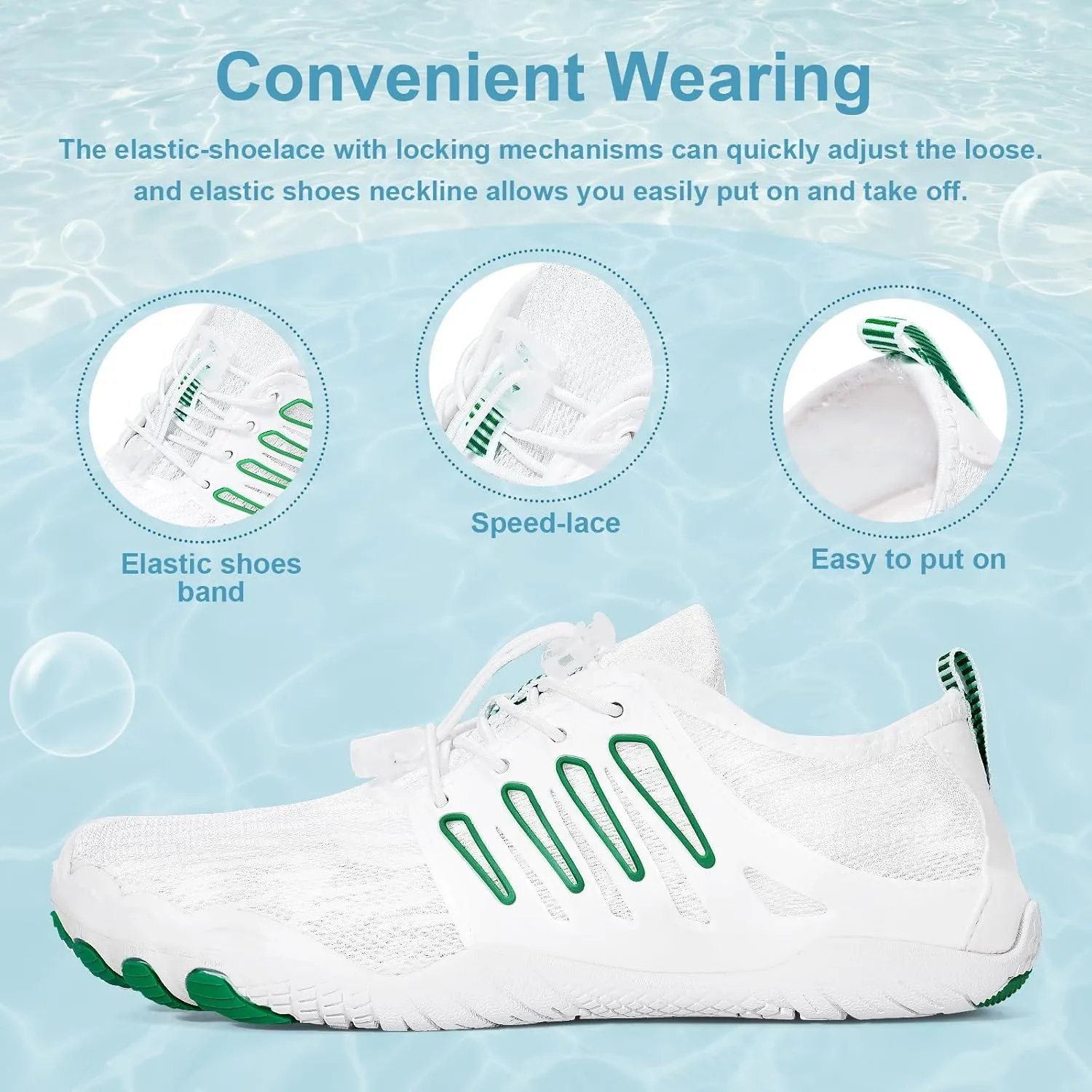 Hike Barefoot Water Shoes for Women Men Footwear, Quick Dry Wide Toe Box Pro Beach Swim Athletic Sports Shoes, Non-Slip Lightweight Aqua Shoe for Pool Hiking Walking Kayaking Diving Surfing
