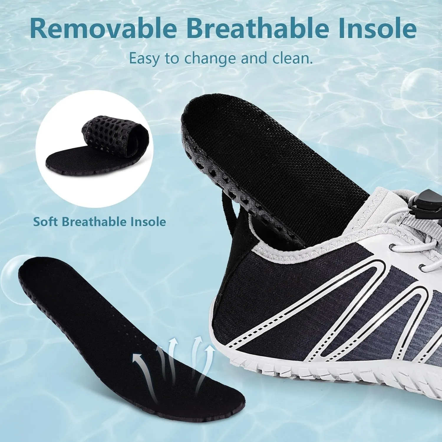 Hike Barefoot Water Shoes for Women Men Footwear, Quick Dry Wide Toe Box Pro Beach Swim Athletic Sports Shoes, Non-Slip Lightweight Aqua Shoe for Pool Hiking Walking Kayaking Diving Surfing
