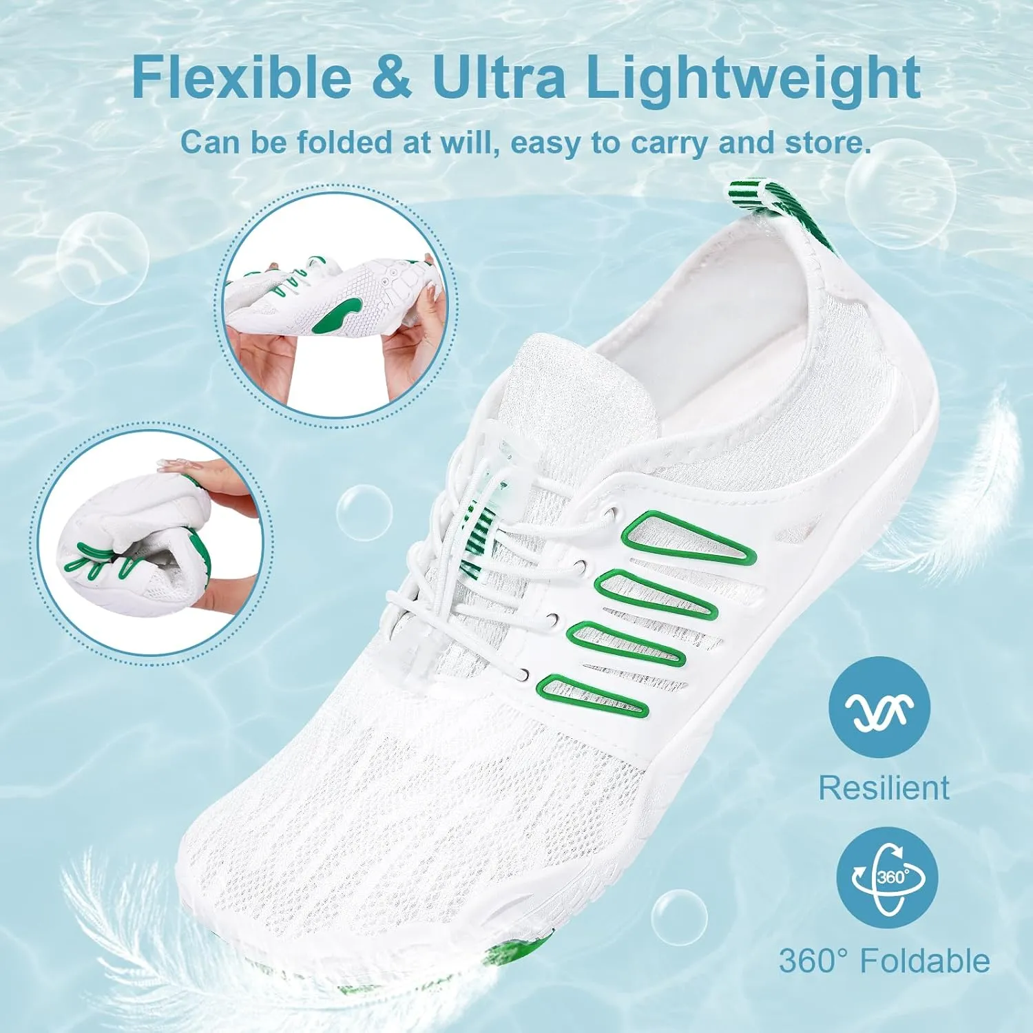 Hike Barefoot Water Shoes for Women Men Footwear, Quick Dry Wide Toe Box Pro Beach Swim Athletic Sports Shoes, Non-Slip Lightweight Aqua Shoe for Pool Hiking Walking Kayaking Diving Surfing