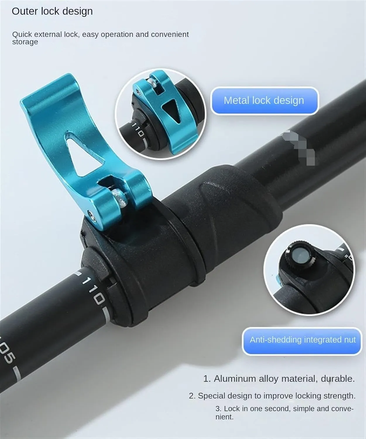 Hiking Trekking Poles Carbon Fiber Trekking Poles Telescopic Walking Sticks with EVA Grips Ultralight for Backpacking Hiking Sticks for Trekking(Blue)