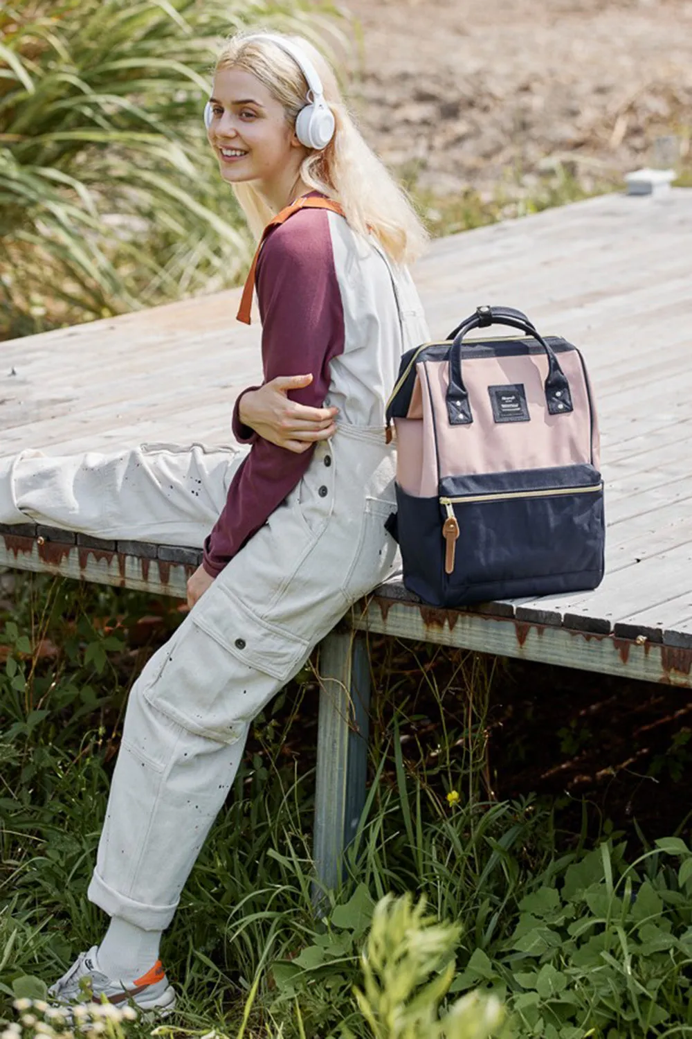 Himawari Waterproof Canvas Backpack with Padded Laptop Compartment