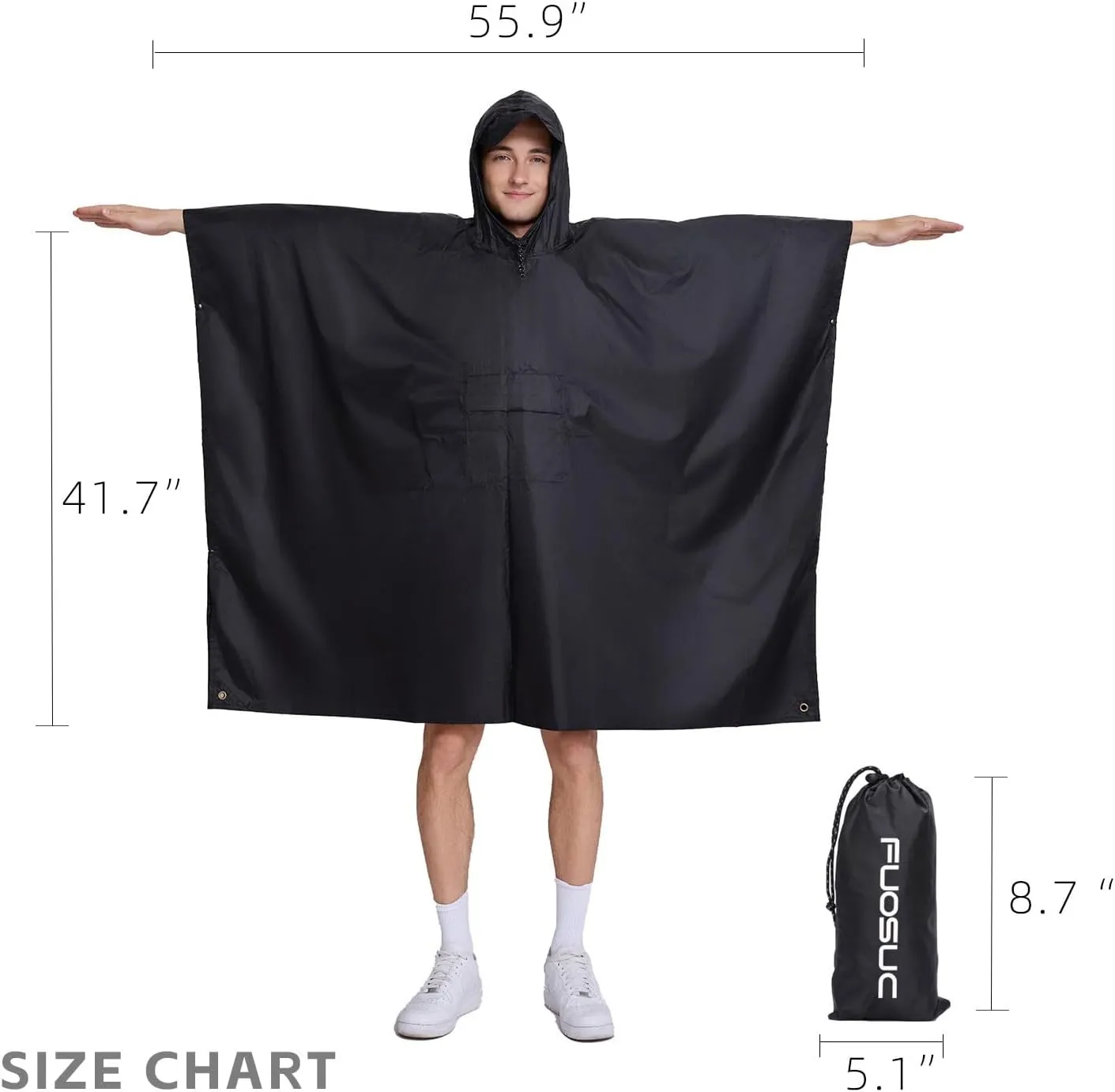 hooded waterproof raincoat, outdoor hiking, unisex, camping mat and small tent multifunctional