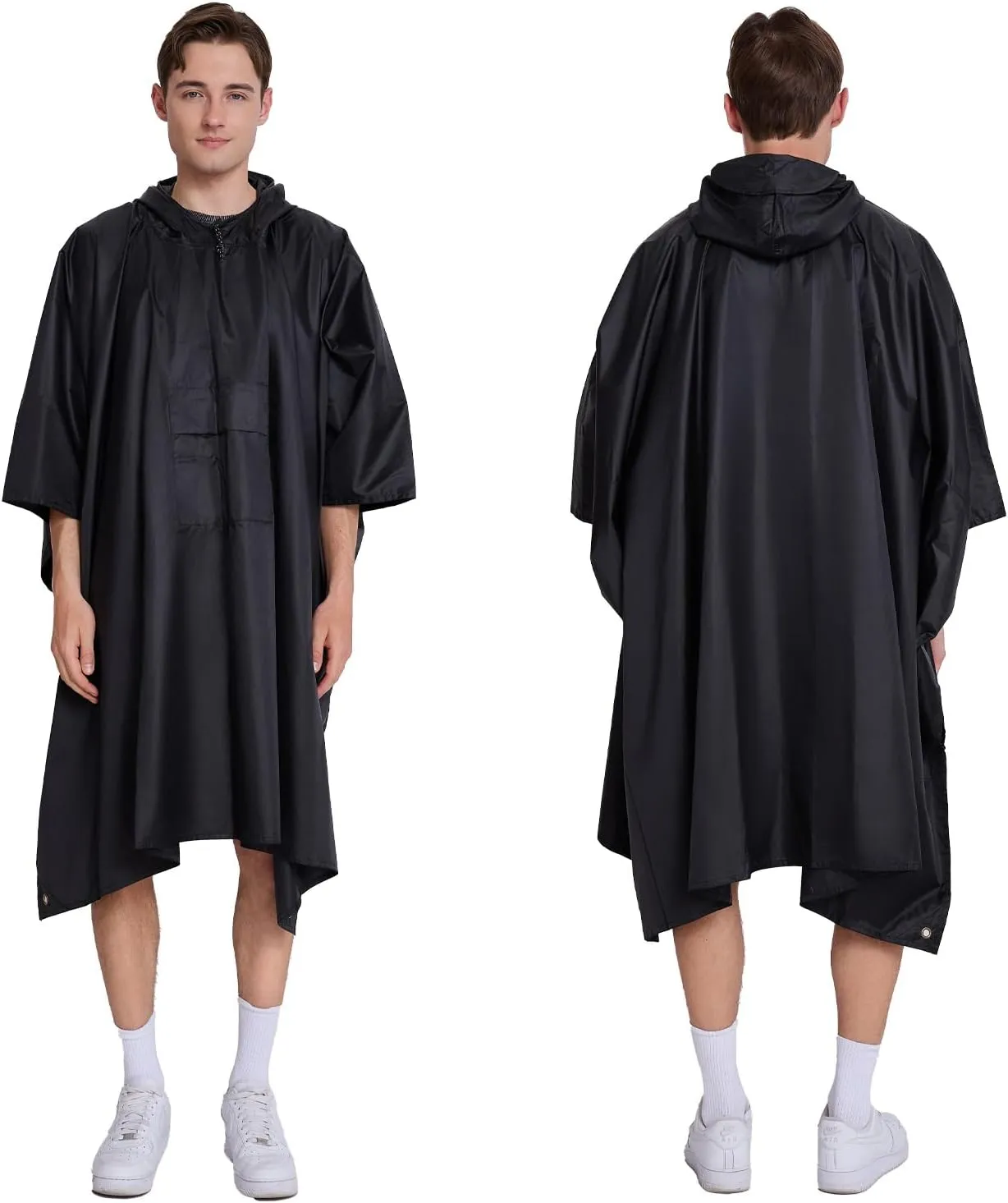hooded waterproof raincoat, outdoor hiking, unisex, camping mat and small tent multifunctional
