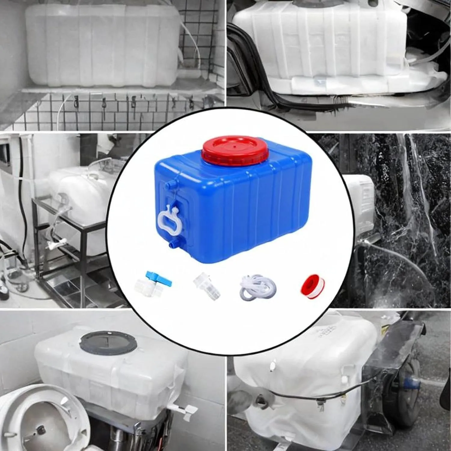 Horizontal Water Tank Water Reservoir Leakproof Drink Container Storage Barrel for Travel Backpacking Hiking Survival Outdoor, 25L