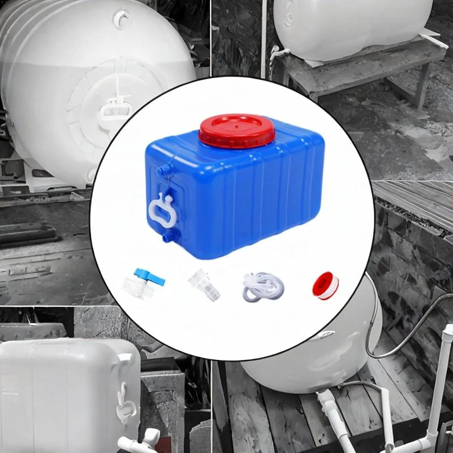 Horizontal Water Tank Water Reservoir Leakproof Drink Container Storage Barrel for Travel Backpacking Hiking Survival Outdoor, 25L