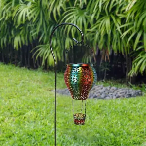 Hot Air Balloon Solar Lantern Lamp Outdoor Waterproof Metal Hanging Solar Lights LED Garden Yard Patio Decor Solar Power Light