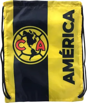 Icon Sports Fan Shop Liga MX Soccer Mexican Futbol Team Logo Cinch Bag (Club America, Allwall Yellow)