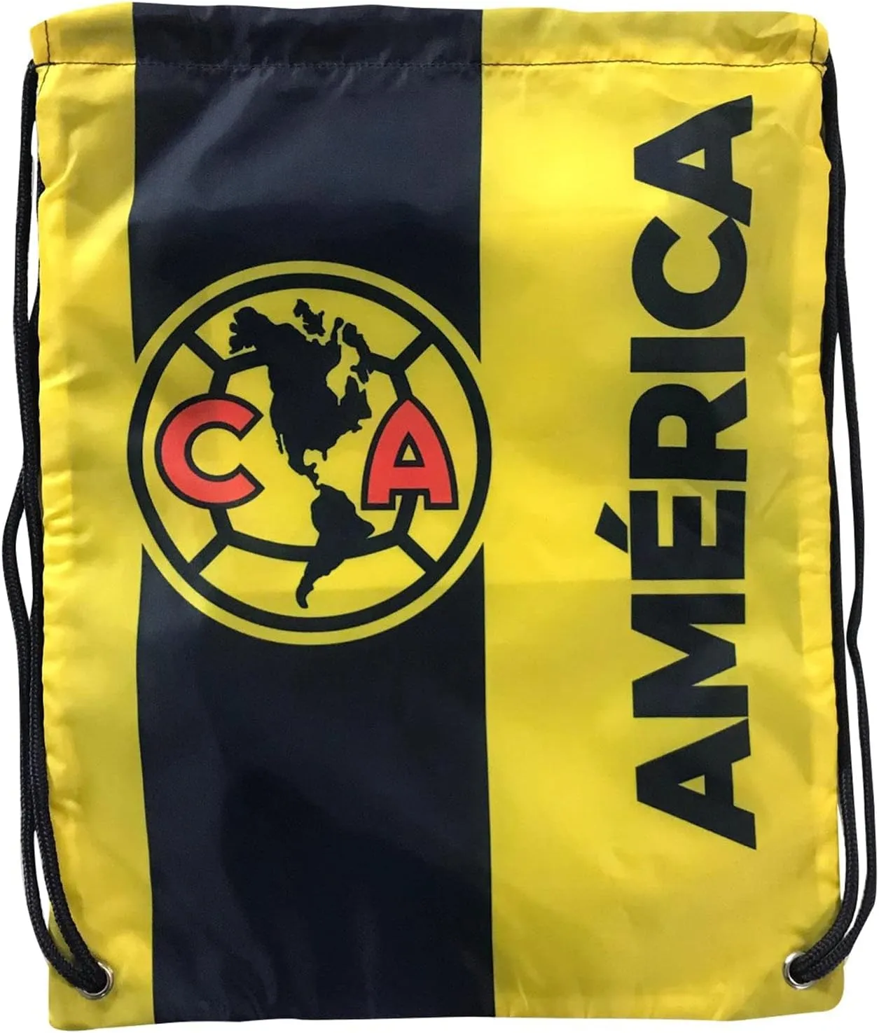 Icon Sports Fan Shop Liga MX Soccer Mexican Futbol Team Logo Cinch Bag (Club America, Allwall Yellow)