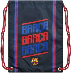 Icon Sports Fan Shop Soccer Club Team Logo Cinch Bag (FC Barcelona, Barca Navy)