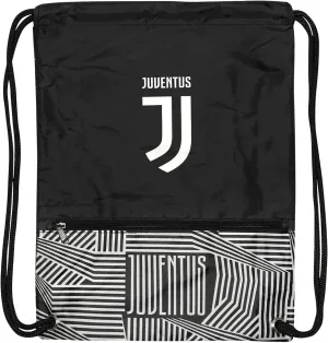 Icon Sports Fan Shop Soccer Club Team Logo Cinch Bag (Juventus, Liquified Black)