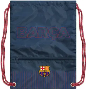 Icon Sports Soccer Club Team Logo Cinch Bag (FC Barcelona, Outline Navy)