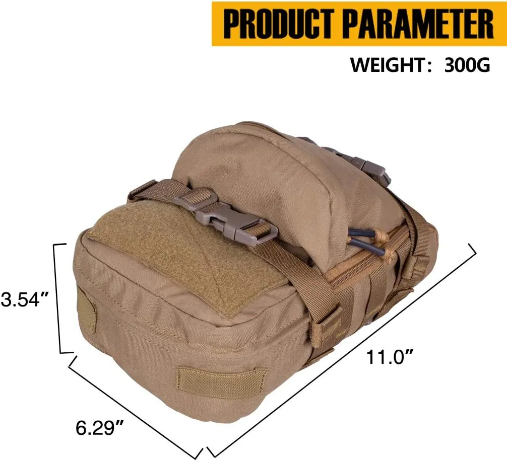 IDOGEAR Mini Tactical MOLLE Hydration Pack Water Reservoir Bag Outdoor Water Bladder Carrier Pack for Tactical Vest Backpack