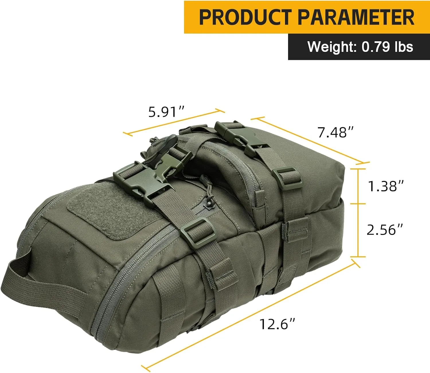 IDOGEAR SPORTS Tactical MOLLE Hydration Pack for 2L Water Bladder Reservoir Bag for Plate Carrier Outdoor Airsoft Paintball