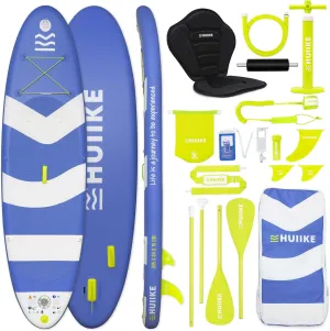 Inflatable Paddle Board with Premium Accessories - HUIIKE | Inflatable Paddle Boards for Adults with Kayak Seat and 2-in-1 Oar | Stand Up Paddleboard Great Stability Resistance | Stand-up Paddleboards