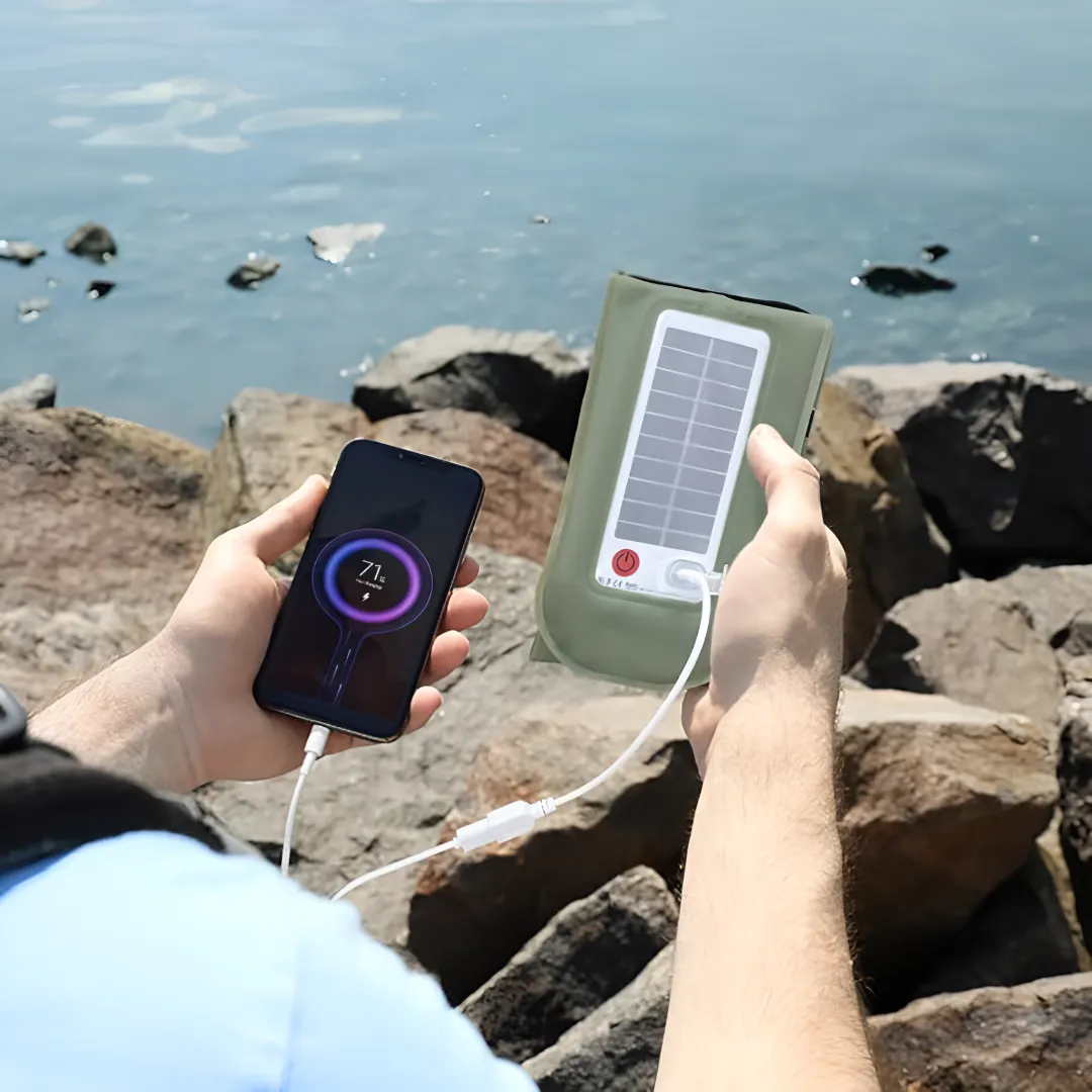 Inflatable Solar Camping Lantern – Waterproof LED Tube Light with USB Charging