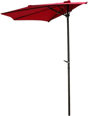 International Caravan Furniture Piece 9-Foot Half Round Wall Hugger Umbrella