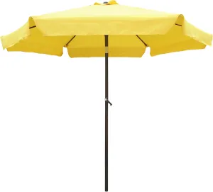 International Caravan Furniture Piece Outdoor 8 Foot Aluminum Umbrella, Yellow