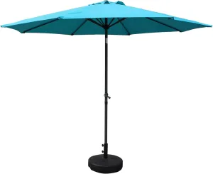 International Caravan St. Kitts 10-foot Aluminum Patio Market Umbrella Aqua Blue