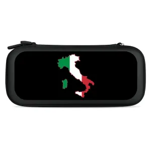 Italia Italy Italian Map Flag Compatible with Switch Carrying Case Hard Travel Game Bag Pouch with 15 Games Accessories Black-Style