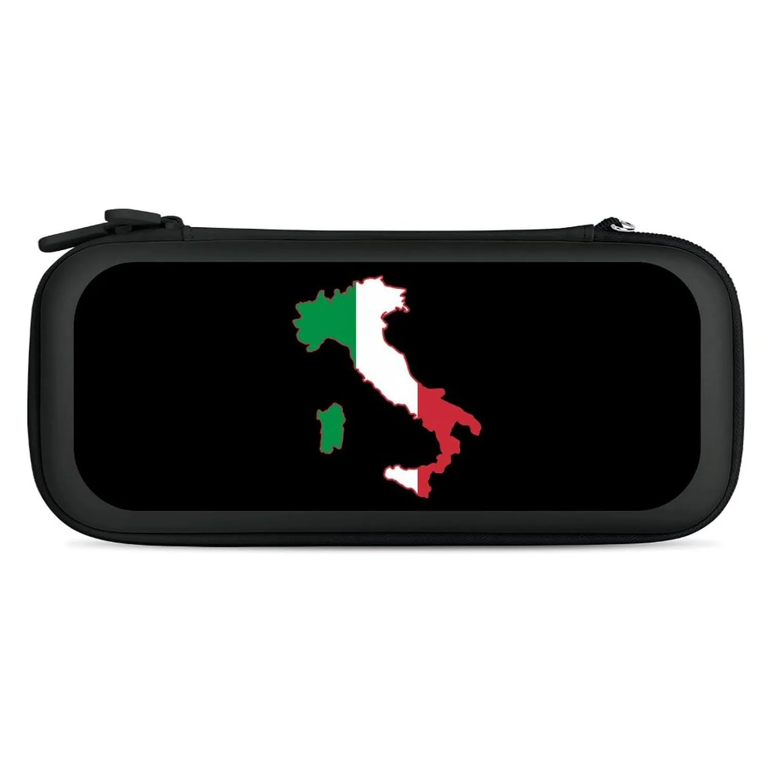Italia Italy Italian Map Flag Compatible with Switch Carrying Case Hard Travel Game Bag Pouch with 15 Games Accessories Black-Style
